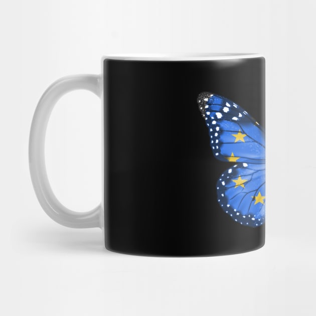 European Union Flag  Butterfly - Gift for European Union From European Union by Country Flags